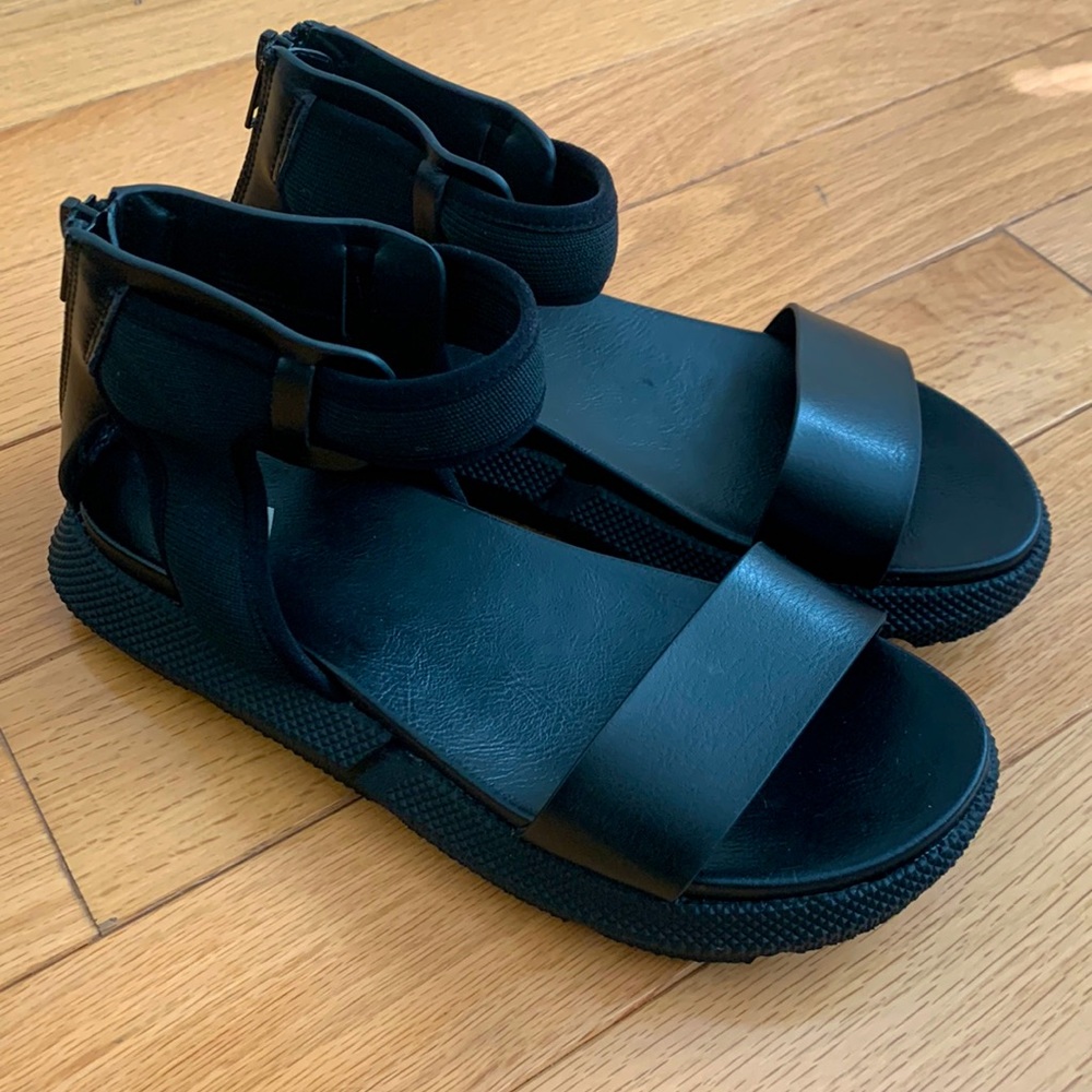 Black Sandals with Ankle Strap